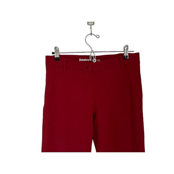 BETABRAND Casual Pants Pull-up Burgundy Strait Cut Size Med - Picture 2 of 6